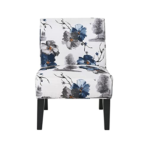 Christopher Knight Home 305498 Kendal Traditional Fabric Accent Chair, Print, Matte Black
