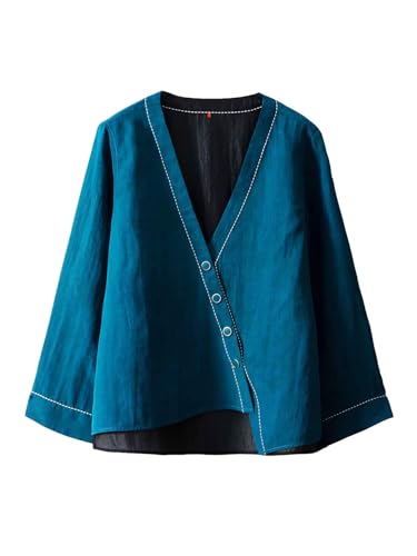 Veste réversible en soie Xiangyunsha HangErFeng style Hanfu asymétrique haut de gamme