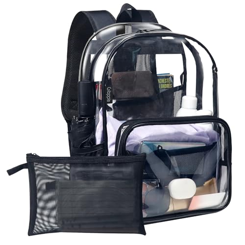Image of Gloppie Clear Backpack - Heavy-Duty TPU Security Bookbag for Work, Travel & Stadium Events | Fits 15.6 inch Laptop