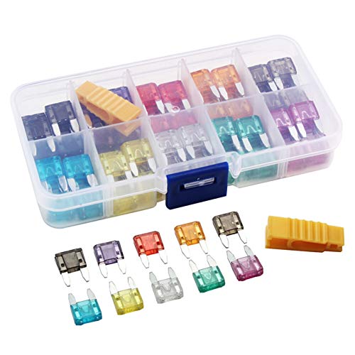 Fusibles para automóvil de hoja pequeña en caja organizadora para viajes largos en camión