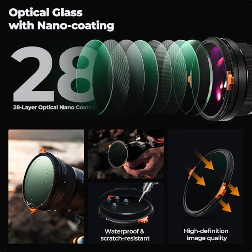 Image of K&F CONCEPT 40.5mm True Color Variable Fader ND2-32 ND Filter and CPL Circular Polarizing Lens Filter in 1 for Camera Lens Neutral Density Polarizer Filter (Nano-X Series)
