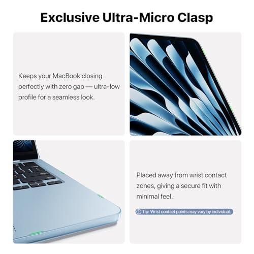 Image of Soonjet Compatible with MacBook Air 13 inch Case M5 M4 M3 M2 2026 2025-2022, Release Model A3449 A3240 A3113 A2681, [True-Tone Color Match] Hard Shell Laptop Cover for MacBook Air 13.6 inch - Sky Blue