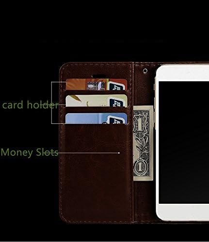 Image of ClickCase for Motorola Moto G05 Vintage Series Leather Wallet Flip Case Kick Stand with Magnetic Closure Flip Cover for Motorola Moto G05 (Coffee Brown)