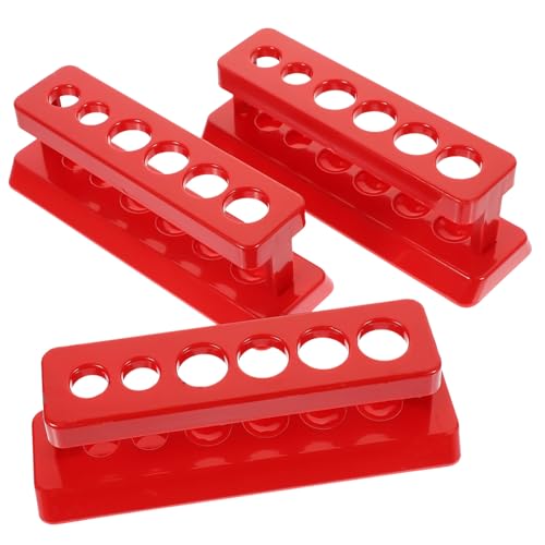 TEMPNAP 3個 プラスチック製色孔試験管立て 滑らかな仕上げで手に優しい 耐久性に優れ学校の科学実験に 教育用実験器具として長期間使用可