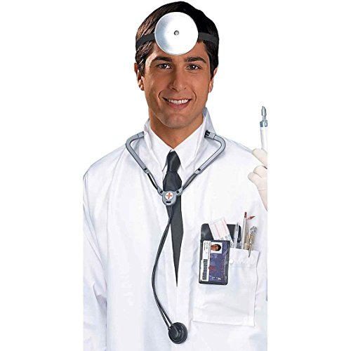 Rubies Doctor Costume Accessory Kit with Reflector & Stethoscope for Adults, Unisex No Size - Thumbnail 2