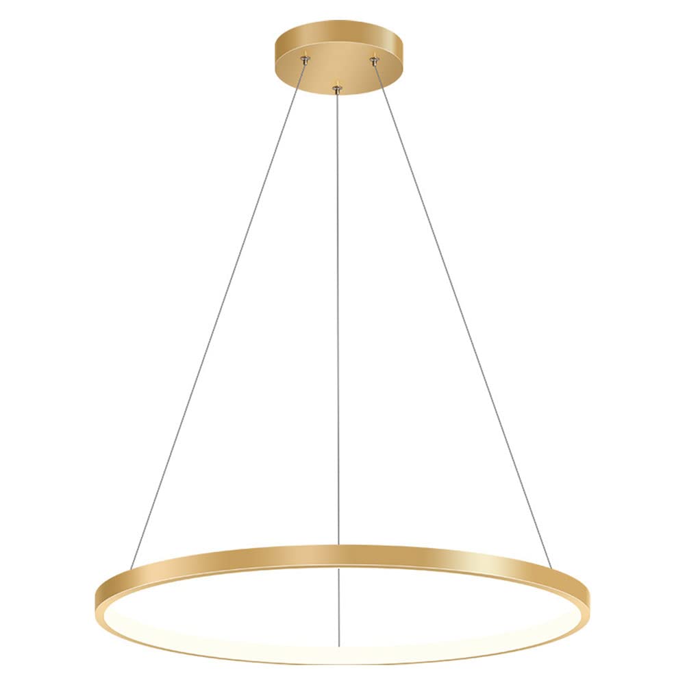 Modern LED Ring Pendant Light Aluminium Metal Gold Hanging Lamp For Table Dining Room Kitchen Living Room Lighting Home Decoration Luxury Chandelier