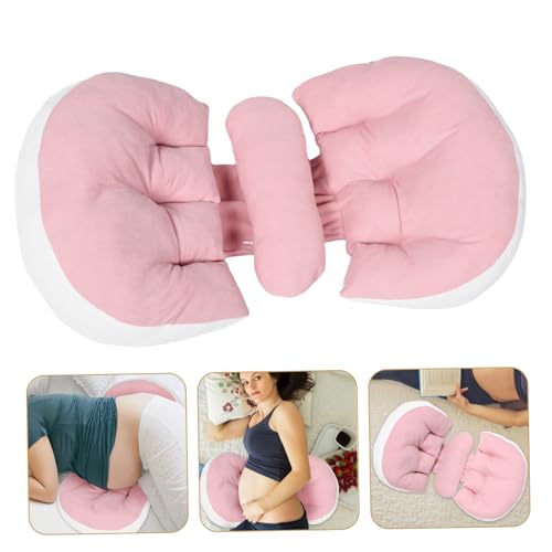 Oreiller confortable forme U ergonomique de maternité en polyester rose - 8