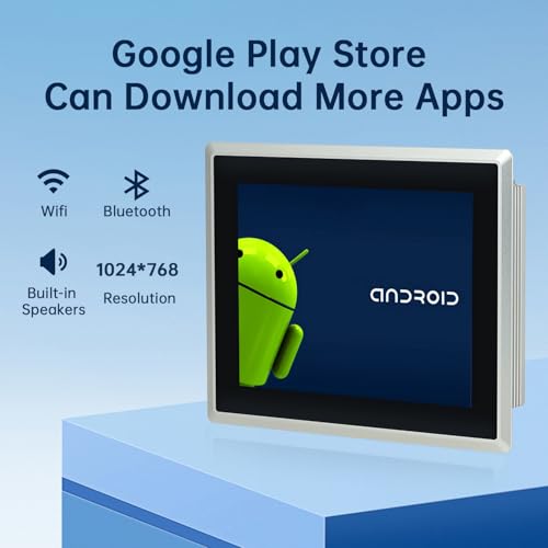 Image of 8-Inch Touchscreen Monitor,Ratio 4:3 Embedded Industiral Touch Screen Tablet with IP65 Front,WiFi & BT,Android 11 RAM 4G & ROM 32G Suitable for kiosks /Automation /ATM