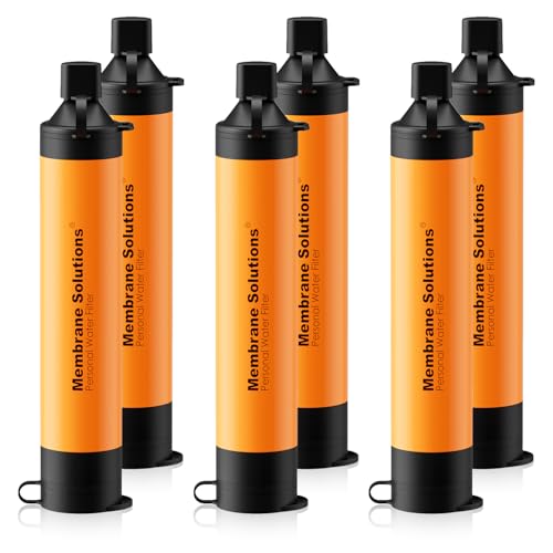 Membrane Solutions Personal Water Filter Straw S1 | NSF/ANSI 42 372 401 Certified, 1320 Gal Capacity, 0.1 Micron, Fits 28mm Bottle, BPA-Free, Survival Emergency Hiking Camping