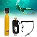 RiToEasysports Underwater Breathing System, Portable Diving Rebreather with 500ML Emergency Oxygen Cylinder for Snorkeling, Swimming Training, and Recreational Diving