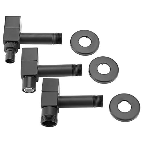 Miniatura 7 de Grifo Para Lavadora Grifo Cuadrado De Latón Grifo De Pared Moderno Negro Para Balcón Adecuado Para Fregadero Baño Jardín Rosca G1 2
