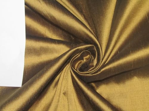 Tissu Dupion Bronze 274,3 cm large au mètre textile ameublement rideau grande largeur marron