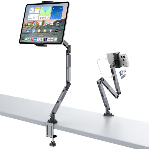 ORICO Tablet Stand with USB-C Hub, 3-Section Aluminum arm, RA1-3P, Gray