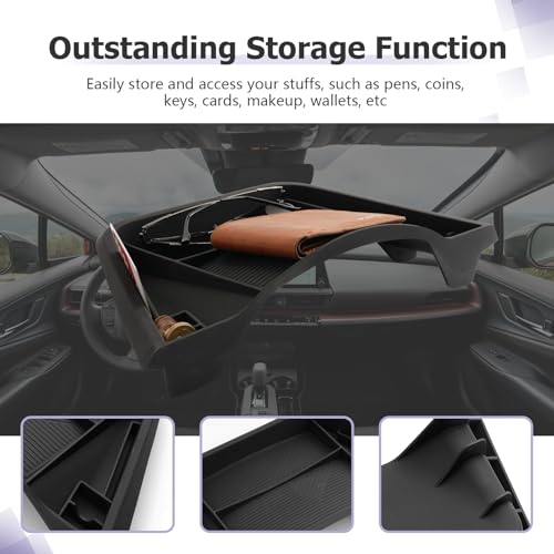 LUWU 2026 2027 Prius Dashboard Storage Tray Compatible with 2023 2024 2025 2026 2027 Prius Accessories Behind Screen Organizer Prius 2026 Accessories Center Console Box Dash Tray (Silicone) by LUWU - Used condition - Image 3