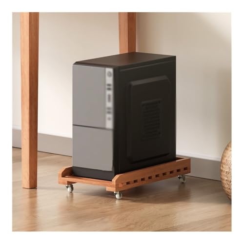 Soporte para torre de computadora CPU Soporte de oficina estante de almacenamiento portátil con ruedas para disipación de calor (Marrón) miniatura 6
