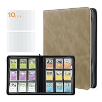Album Toploader Pour Cartes à Collectionner – 216 Emplacements – Avec 10 Toploaders 35PT – Couverture Simili-cuir – Motif Vague Noire – Fermeture éclair