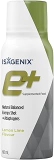 ISAGENIX - Energy Shot - E+ Shot Lemon Lime - 59 ml Size. - Pack of 6-2 Oz. bottles