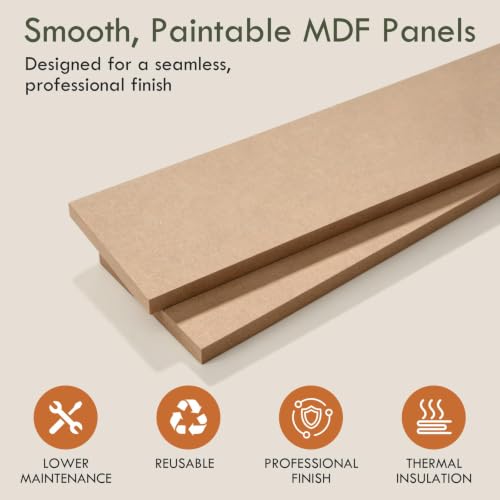 1 Set 94.5in X 47.2in MDF Board and Batten Wall Panel Kit by Sel Natural - Used condition - Image 3