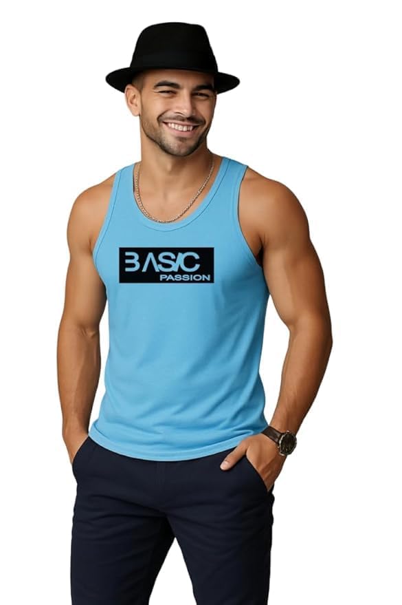 earth star Men's Cotton Tank Top Collection, Sleeveless Gym Vest | Vest for Men | Graphic Print | Casual Wear Vests for Workout (in, Alpha, 2XL, Regular, Blue (Pack of 1))-picture-46