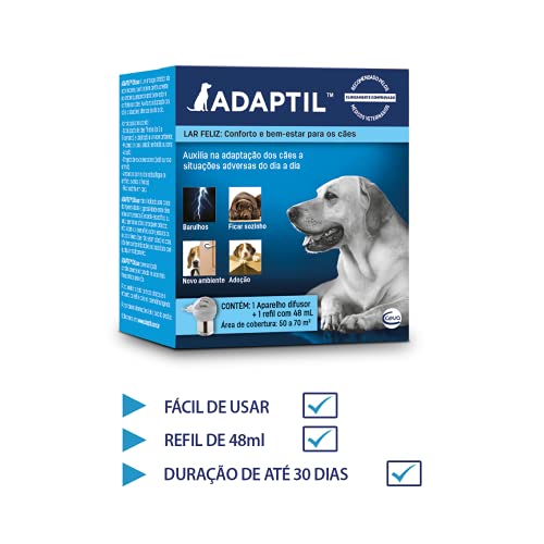 ADAPTIL Difusor + Refil - ajuda os cães em situações desafiantes como medo de ficar sozinho, fogos d