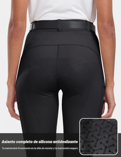 Miniatura 4 de Mofiz Pantalones Hipica Mujer Pantalones Ecuestres Silicon Full Seat Mallas Equitacion Pantalones Para Verano Gris L