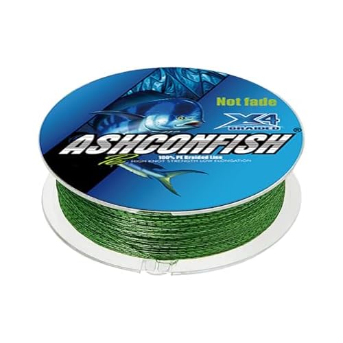 Ashconfish 釣り用PEライン ポリエチレン製釣り糸 釣りライン PEライン 超強力 高感度 耐磨耗 低伸度 釣糸 300M 4編 ブラック＆グリーン