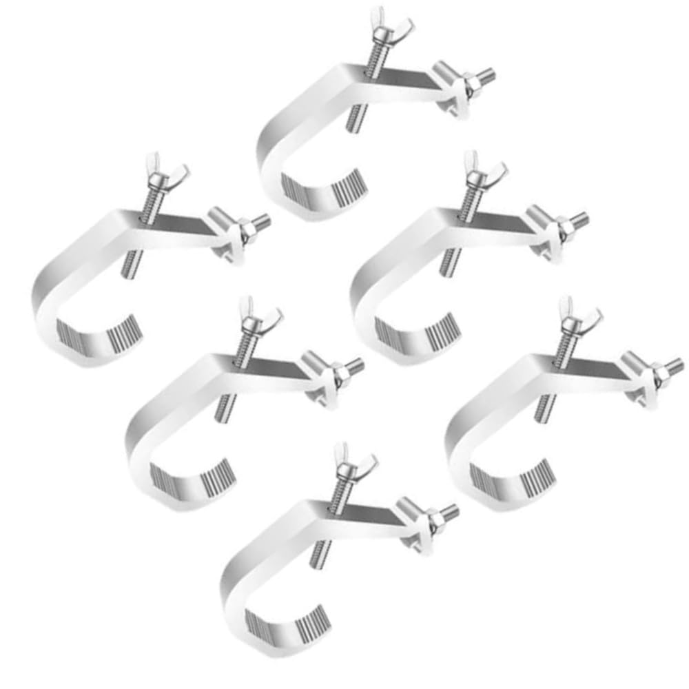 6 abrazaderas de luz de escenario, abrazaderas para luces de luz, abrazadera de aleación de aluminio resistente, montaje de gancho de montaje, abrazaderas para iluminación de DJ, luces de