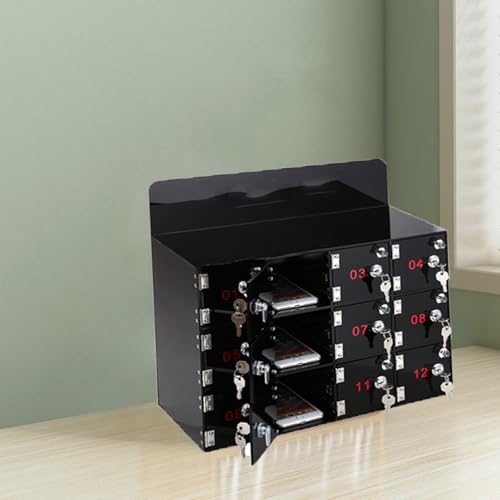 Caja de almacenamiento de teléfono negra con casillero numerado de pared 3