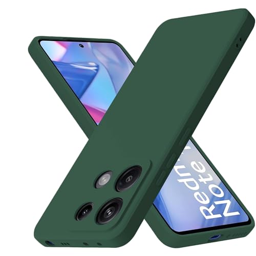 Image of DIZORO Compatible with Mi Redmi Note 13 5G Back Cover with Upgraded Square Edges for Camera Protection Shockproof Flexible Matte Liquid Silicone Mobile Phone Case (Forest OG)