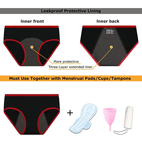 Nalwort Womens Period Underwear Menstrual Period Panties Postpartum Cotton Panties 5 Pack Xl #TOP1