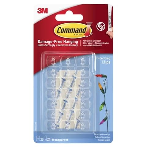 Command Transparent Decorating Clips with Strips Cover
