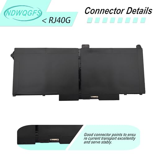 Image of RJ40G 63Wh Laptop Battery Replacement for Dell Latitude 15 5520 Latitude 14 5420 Precision 15 3560 for WY9DX P137G P104F 1K2CF 075X16 0WK3F1 P104F001 P104F002 075X16 1K2CF 0M3KCN 005R42 M033W