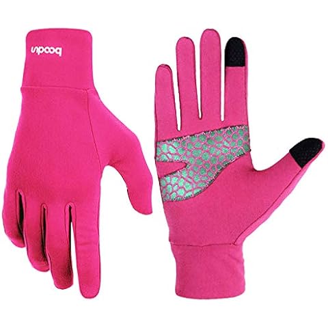 Eroilor Light Sports Gloves Running Gloves WARM UP Running Gloves Unisex Slim Sports Gloves Jogging Gloves for Women and Men with Touchscreen Function and Anti-slip Function - Pink - S/M Cover