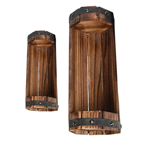 Cabilock 2Pcs Half Barrel Planter Rustic Wood Flower Pot Vintage Garden Planter Rustic Succulent Planter Plant Container Box For Home Kitchen Garden (Mixed Color) #TOP7