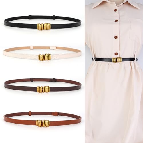 Women Stretchy Waist Belts Fashion Retro Elastic Skinny Belt For Ladies Womens Dresses Jeans Thin Belt With Gold Buckle2