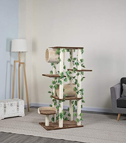cat tree with leaves