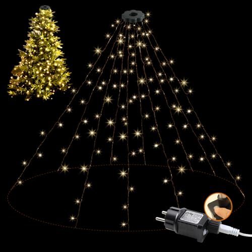 LED Lichterkette Innen Außen, 10 Stränge à 2m mit 250 LEDs, 2500K...