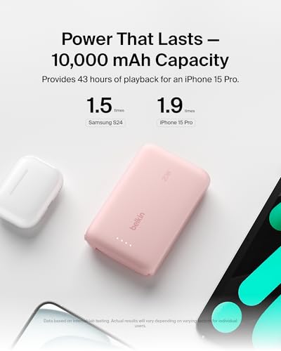 Belkin 10000mAh 20W USB C Power Bank, Portable Charger for iPhone & iPad - image 8