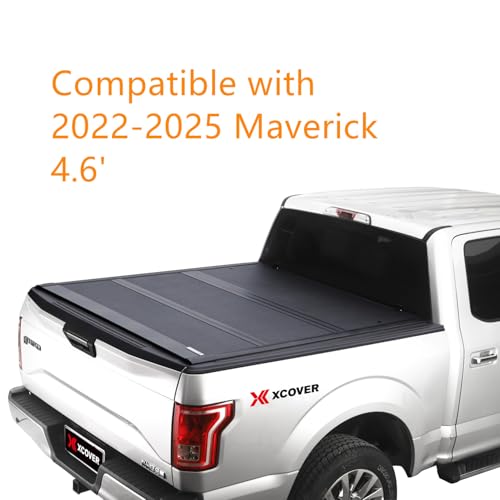 XCOVER Low Profile Hard Folding Truck Bed Tonneau Cover, Compatible with 2022-2025 Maverick 4'6" - Thumbnail 2