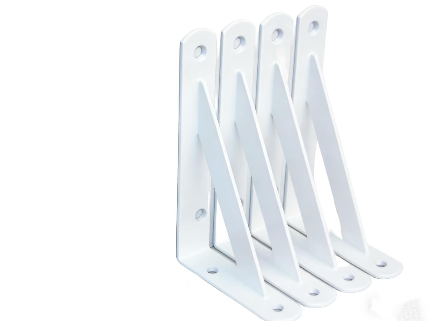 4 Pack L5 x H 3" White Heavy Duty Shelf Brackets with Screws Metal Shelf Brackets Shelf Support Angle Brackets for Shelves L Brackets Heavy Duty Floating Shelf