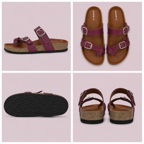 Image of Centrino Women's Berkin-Style Slip-On Sandals | Open Toe Design | Soft PU Footbed | Lightweight & Comfortable | Arch Support | On-Grip Sole | Casual Outdoor Wear (7693)
