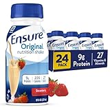 Ensure Original Strawberry Nutrition Shake | Small Meal Replacement Shake | Ready To Drink | 9g Protein, 27 Vitamins and Minerals | 8 fl oz - 24 Pack