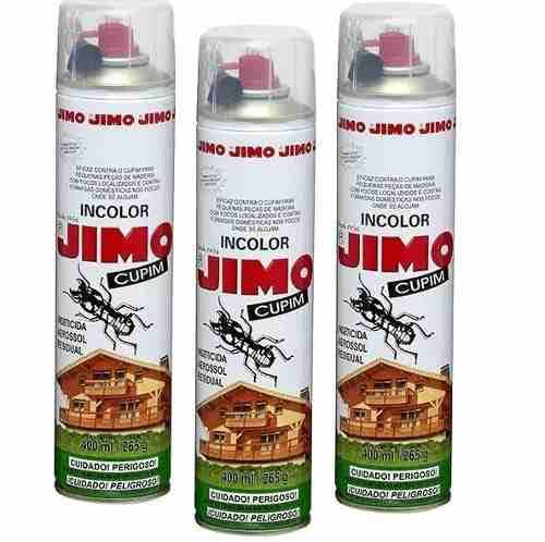 JIMO Cupim Contra Cupim Brocas e Formigas Alto Poder Residual e de Penetração Aerossol 400ml - Kit C