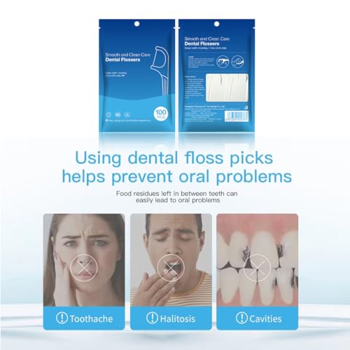 TISCH 300 Stück Zahnseide Sticks Zahnreinigung Zwischenräume Flossers Dental Floss mit Zahnstocher Geschmack – Bild 6