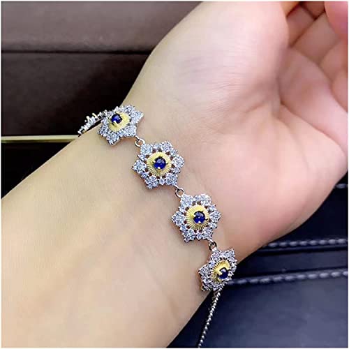 Bracelet en saphir naturel véritable, opale éclatante et argent 925
