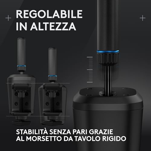 RS Shifter and Handbrake con commutazione facile della modalità, impugnatura regolabile in altezza e morsetto da tavolo, per unità G and PRO Series Wheels, PS, Xbox, e PC Racing - Nero - Controller - Immagine 4