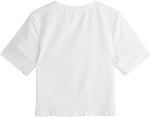Miniatura 3 de MakeMeChic - Camiseta ombliguera para mujeres, de manga corta con nudo frontal, para verano, unicolor