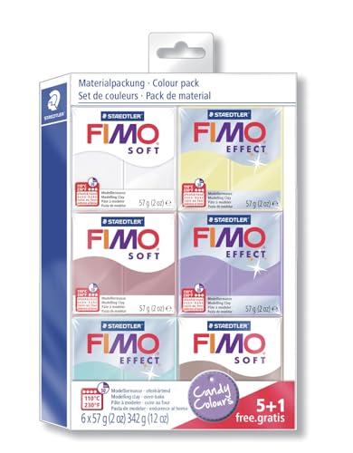 Fimo Polymer Clay Candy Colour Box, 6 x 57 g / 8023 2, Sculpting Kit