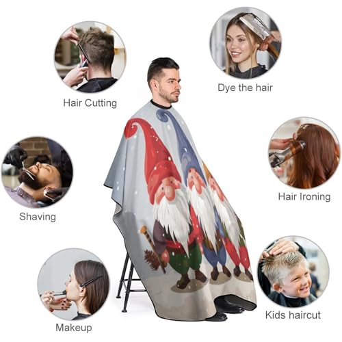 Capa de Corte de Pelo Navidad con Duendes para Adultos miniatura 3
