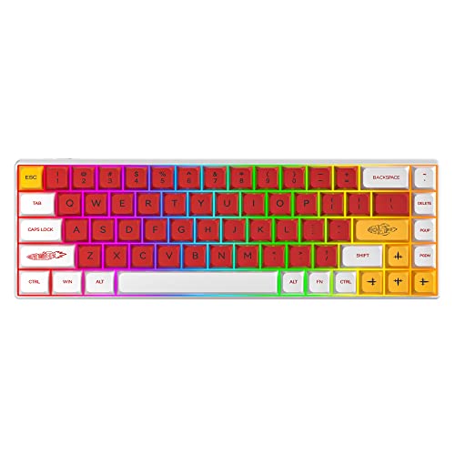 Fogruaden Wired 60 Percent Mechanical Keyboard,Rgb Backlit Ultra-Compact 65% Layout 68 Keys Gaming Keyboard With Stand-Alone Arrow/Control Keys (Space-Red Switch) #TOP7